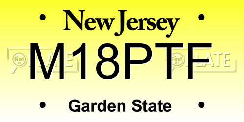 M18PTF New Jersey License Plate