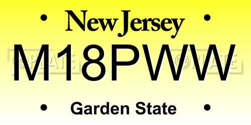 M18PWW New Jersey License Plate