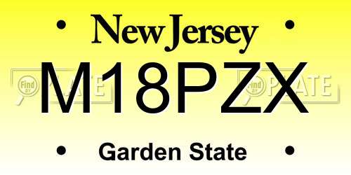 M18PZX New Jersey License Plate