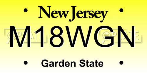 M18WGN New Jersey License Plate