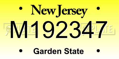 M192347 New Jersey License Plate