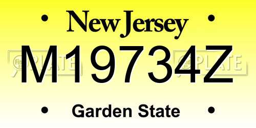 M19734Z New Jersey License Plate