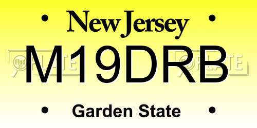 M19DRB New Jersey License Plate