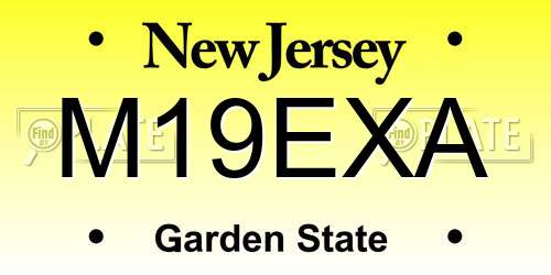 M19EXA New Jersey License Plate