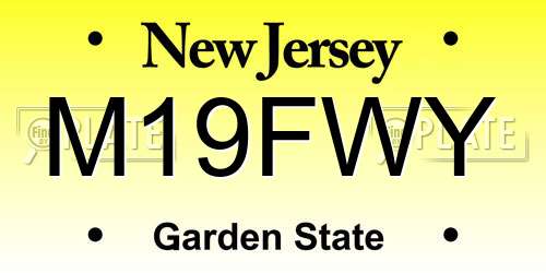 M19FWY New Jersey License Plate