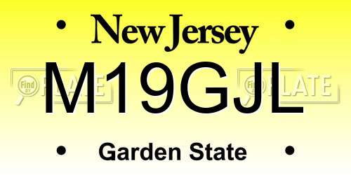M19GJL New Jersey License Plate