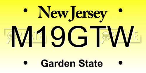 M19GTW New Jersey License Plate