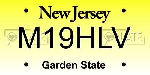 M19HLV New Jersey License Plate