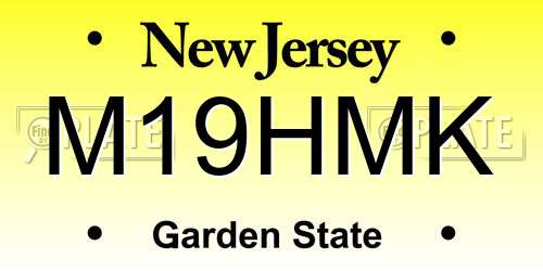 M19HMK New Jersey License Plate