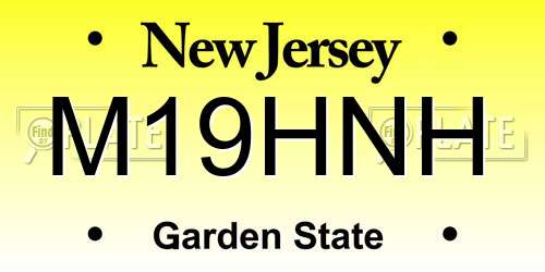 M19HNH New Jersey License Plate