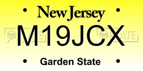 M19JCX New Jersey License Plate