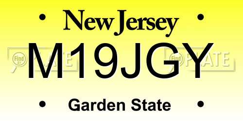 M19JGY New Jersey License Plate