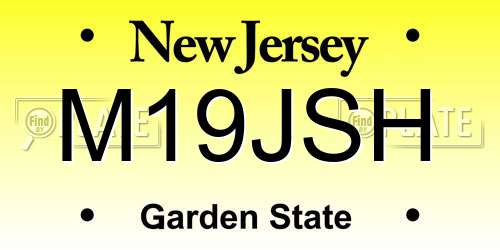 M19JSH New Jersey License Plate