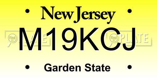 M19KCJ New Jersey License Plate
