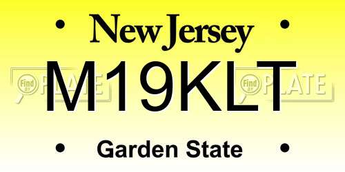 M19KLT New Jersey License Plate