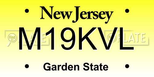 M19KVL New Jersey License Plate