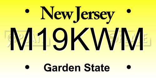 M19KWM New Jersey License Plate