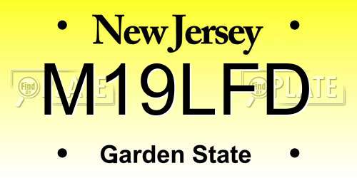 M19LFD New Jersey License Plate