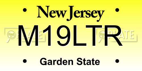 M19LTR New Jersey License Plate