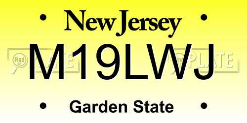 M19LWJ New Jersey License Plate