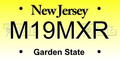 M19MXR New Jersey License Plate