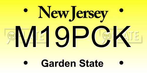 M19PCK New Jersey License Plate