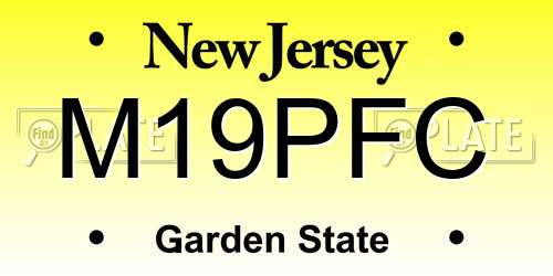 M19PFC New Jersey License Plate