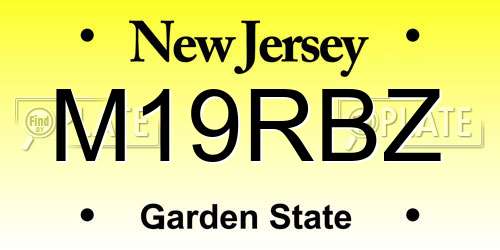 M19RBZ New Jersey License Plate