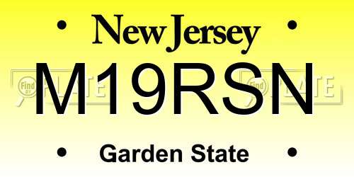 M19RSN New Jersey License Plate