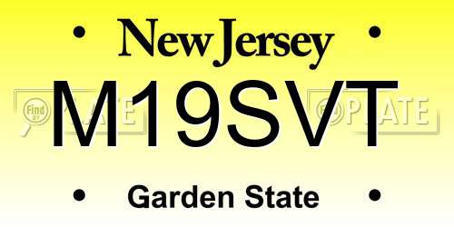 M19SVT New Jersey License Plate