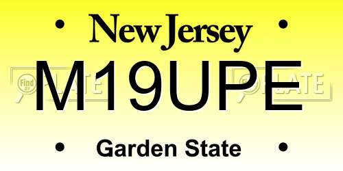 M19UPE New Jersey License Plate