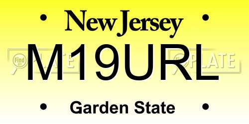 M19URL New Jersey License Plate