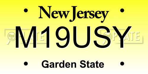 M19USY New Jersey License Plate