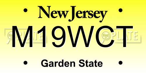 M19WCT New Jersey License Plate