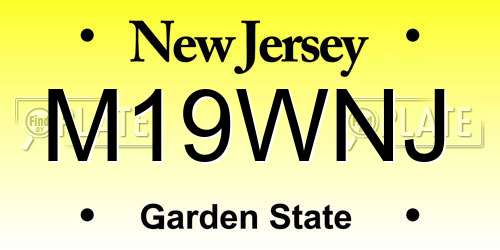 M19WNJ New Jersey License Plate