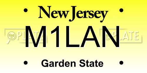 M1LAN New Jersey License Plate