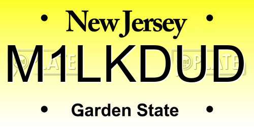 M1LKDUD New Jersey License Plate