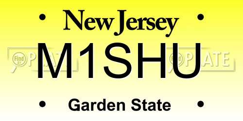 M1SHU New Jersey License Plate