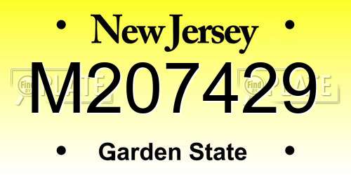 M207429 New Jersey License Plate