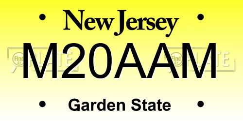 M20AAM New Jersey License Plate