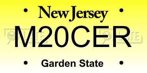 M20CER New Jersey License Plate