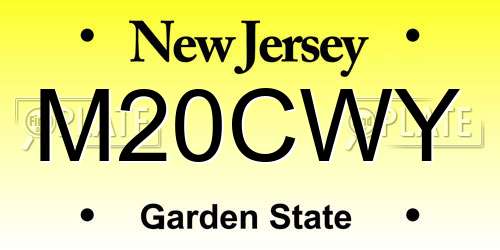 M20CWY New Jersey License Plate