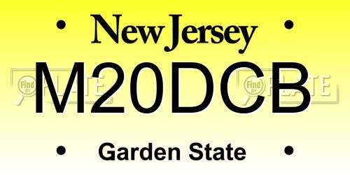 M20DCB New Jersey License Plate