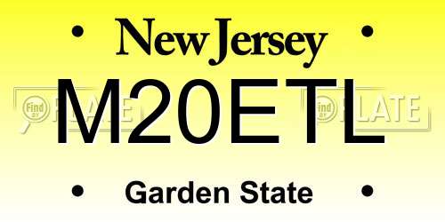 M20ETL New Jersey License Plate