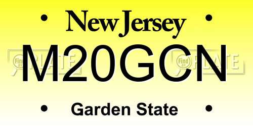 M20GCN New Jersey License Plate