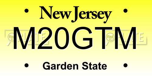 M20GTM New Jersey License Plate