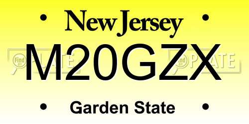M20GZX New Jersey License Plate