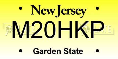 M20HKP New Jersey License Plate