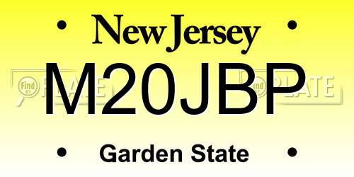 M20JBP New Jersey License Plate