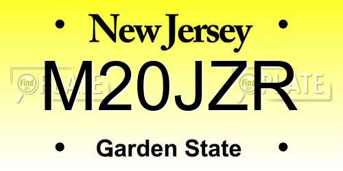 M20JZR New Jersey License Plate
